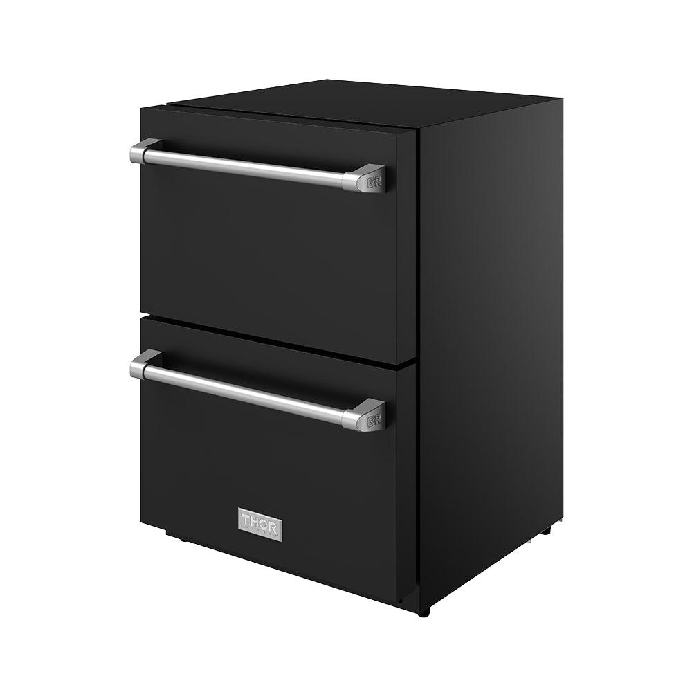 Thor Kitchen RZ24UBSS 24 Inch Undercounter Built-In / Freestanding Drawer Freezer - Black/Stainless Steel Gordon Ramsay Series