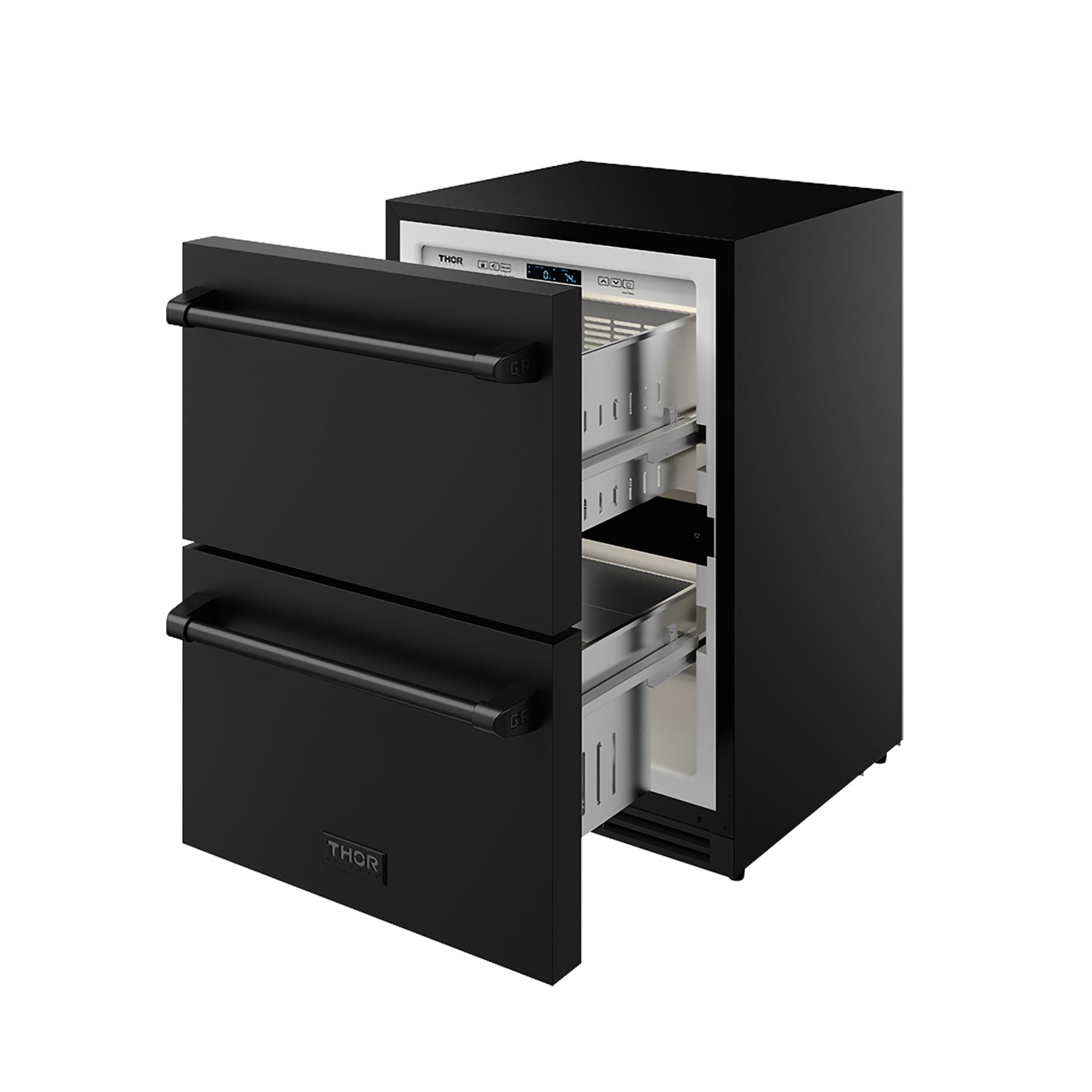 Thor Kitchen RZ24UB 24 Inch Undercounter Built-In / Freestanding Drawer Freezer - Black Gordon Ramsay Series
