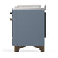 Ilve UM48FSNR3BGBLP Ilve Um48Fsnr3Bgblp Majestic Iii 48 Inch Dual Fuel Range With 5 Black Brass Burners, Griddle And French Top, Dual Function Burner Up To 25,000 Btu (Liquid Propane, Triple Glass Door, Blue Grey, Burnished)
