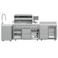 Forno FODKT2520WHT Forno Bulnes 40-Inch Bbq, 95,000 Btu, 5 Burners, Sear & Rotisserie Infrared With Side Burner, Stainless Steel Outdoor Kitchen With 1.8 Cu.Ft. Beverage Center & White Sintered Stone Countertops