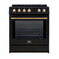 Forno FFSIN098230BLK Forno Leonardo Espresso 30-Inch Slide-In Black Induction Range, Convection Oven, 5 Cooking Zones, Touch Control Panel