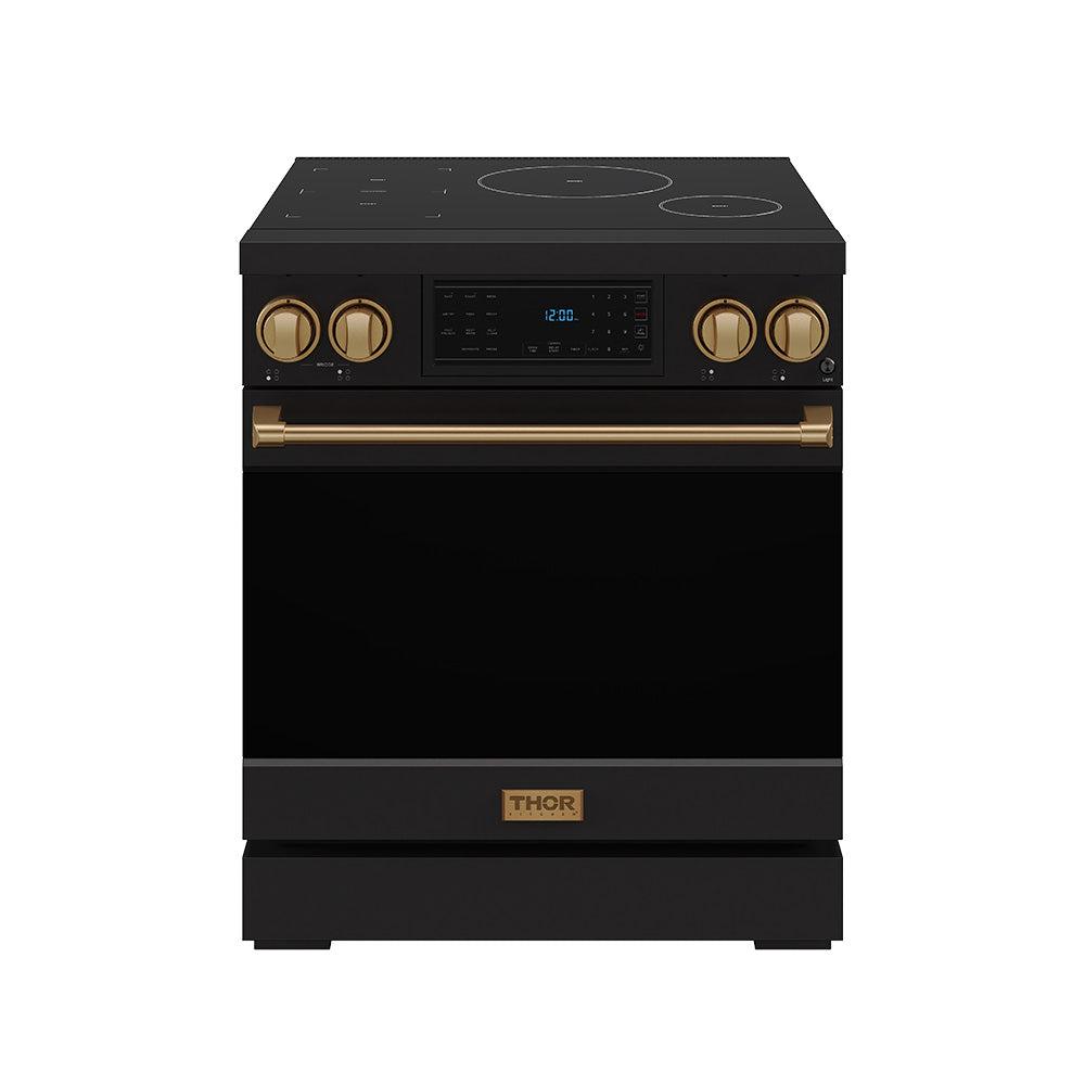Thor Kitchen RSI30BBRZ 30 Inch Professional Induction Range With Tilt Panel Touch Control In Black And Bronze Gordon Ramsay Series