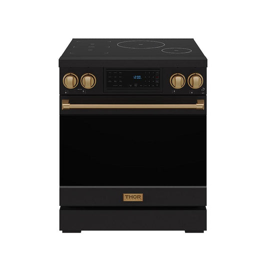 Thor Kitchen RSI30BBRZ 30 Inch Professional Induction Range With Tilt Panel Touch Control In Black And Bronze Gordon Ramsay Series