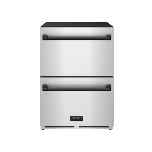 Thor Kitchen RZ24UBLK 24 Inch Undercounter Built-In / Freestanding Drawer Freezer - Stainless Steel/Black Gordon Ramsay Series