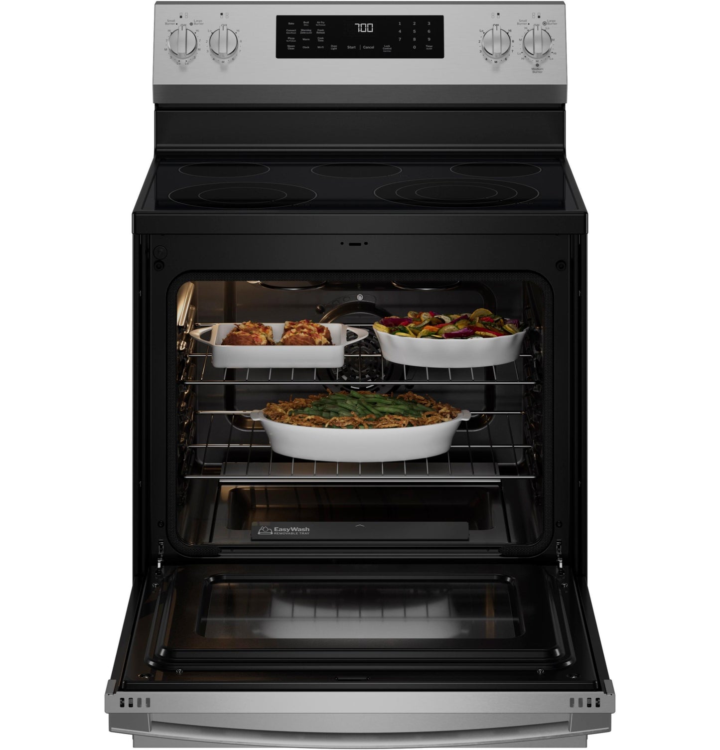 Ge Appliances PRF700AYFS Ge Profile™ Energy Star® 30" Smart Free-Standing Electric Convection Range With No Preheat Air Fry And Easywash™ Oven Tray
