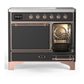 Ilve UMDIB40QNR3MGP Ilve Umdib40Qnr3Mgp Majestic Iii 40 Inch Induction Range With 6 Elements, 3.82 Cu. Ft. Total Oven Capacity (Solid Door, Graphite Matte, Copper)