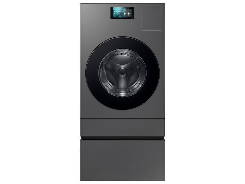 Samsung WE702NZ Bespoke Ai Laundry Combo™ Pedestal With Storage Drawer In Dark Steel