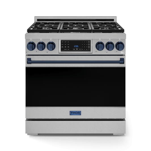 Thor Kitchen RSG36LPBLU 36 Inch Professional Lp Range With Tilt Panel Touch Control In Stainless Steel/Blue Gordon Ramsay Series - Rsg36Lp-Blu