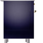 Ilve UPI366NMPMBG Nostalgie Ii 36 Inch Electric Freestanding Range In Blue With Brass Trim