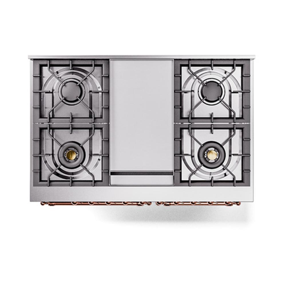 Ilve UND40FNMPBUPLP Ilve Und40Fnmpbuplp Nostalgie Ii Noblesse 40" Dual Fuel Range (Liquid Propane, Triple Glass Door, Burgundy, Copper)