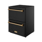 Thor Kitchen RZ24UBBRZ 24 Inch Undercounter Built-In / Freestanding Drawer Freezer - Black/Bronze Gordon Ramsay Series