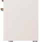 Ilve UPI366NMPAWB Nostalgie Ii 36 Inch Electric Freestanding Range In Antique White With Bronze Trim