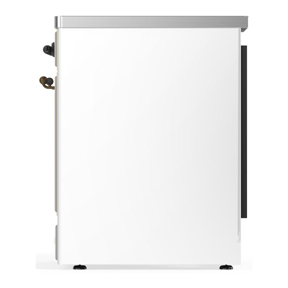 Ilve UMIB30QNR3WHB Ilve Umib30Qnr3Whb Majestic Iii 30 Inch Induction Range With 4 Elements, 4 Cu. Ft. Oven Capacity (Solid Door, White, Burnished)