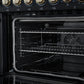 Forno FFSEL601148BLK Forno Paolo 48 Inch Freestanding Electric Range In Black With Antique Brass, 6.7 Cu.Ft, True Convection Oven, Energy Efficient
