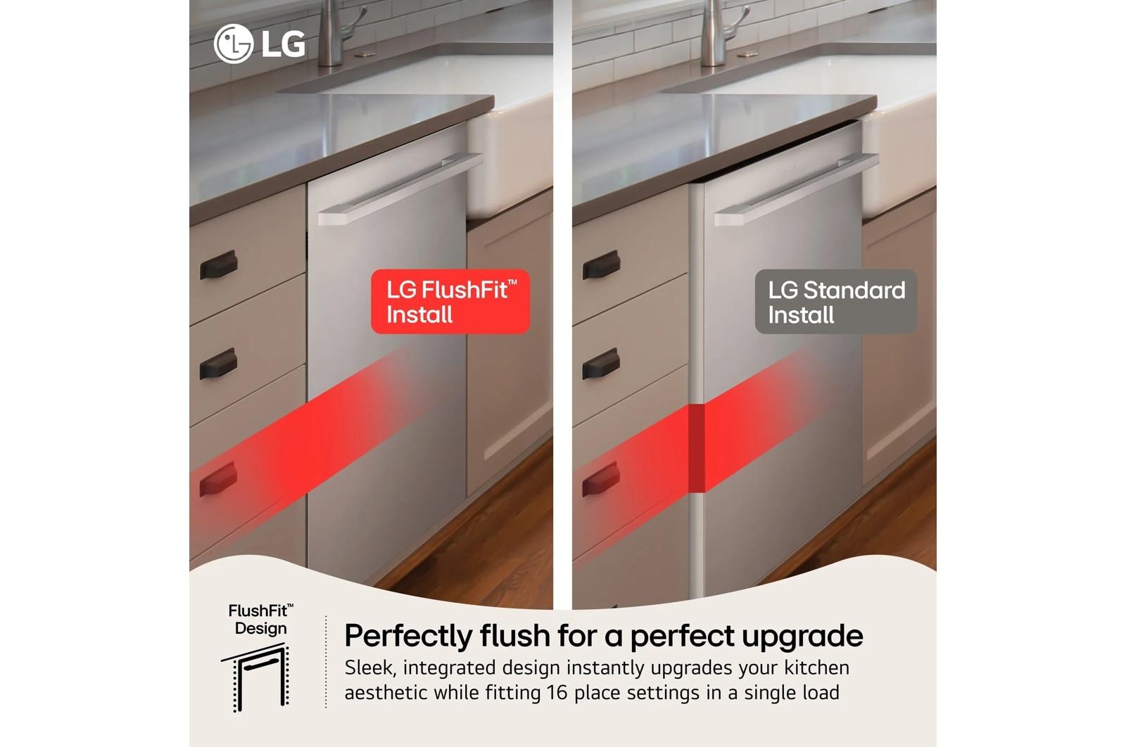 Lg LDNPM545S Smart Flushfit™ Top Control Dishwasher With 1-Hour Wash & Dry, Quadwash® Pro, And Dynamic Heat Dry™ W/Autovent Dry™