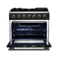 Forno FFSGS623936BLK Forno Massimo 36-Inch Black Freestanding Gas Range, 6 Sealed Burners, Convection Oven, Energy Efficient