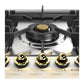 Ilve UHCPT95NSSGLP Ilve Uhcpt95Nssglp Nostalgie Ii 36 Inch Built-In Gas Cooktop With Total Black Brass Burners, In Stainless Steel (5 Sealed Burners, Liquid Propane, Brass)