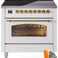 Ilve UPI366NMPRAG Nostalgie Ii 36 Inch Electric Freestanding Range In Ral Custom Color With Brass Trim