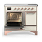 Ilve UMDIB40QNR3AWP Ilve Umdib40Qnr3Awp Majestic Iii 40 Inch Induction Range With 6 Elements, 3.82 Cu. Ft. Total Oven Capacity (Solid Door, Antique White, Copper)