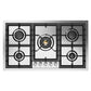 Ilve UHCPT95SSLP Ilve Uhcpt95Sslp Professional Plus Ii 36 Inch Built-In Gas Cooktop With Total Black Brass Burners, In Stainless Steel (5 Sealed Burners, Liquid Propane)