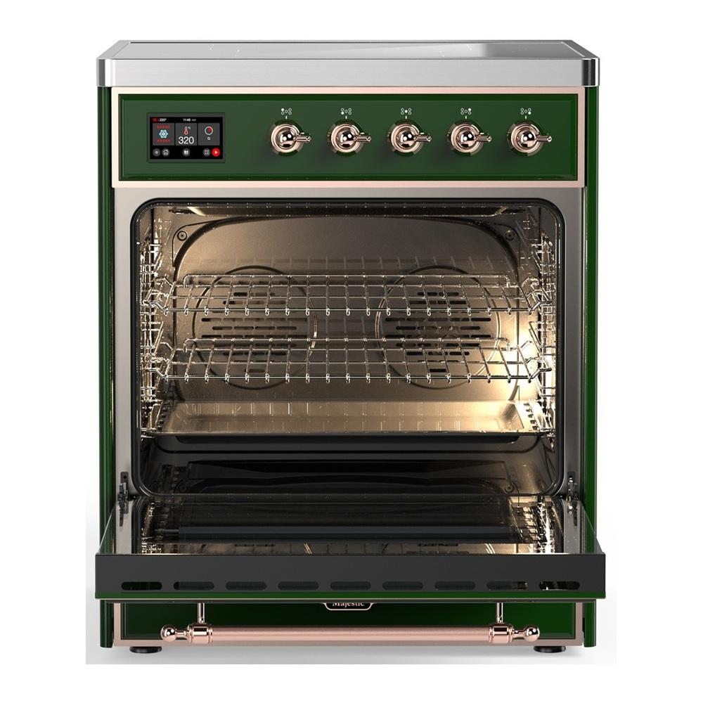 Ilve UMIB30NR3EGP Ilve Umib30Nr3Egp Majestic Iii 30 Inch Induction Range With 4 Elements, 4 Cu. Ft. Oven Capacity (Triple Glass Door, Emerald Green, Copper)