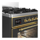 Ilve UM30NR3MGGLP Ilve Um30Nr3Mgglp Majestic Iii 30 Inch Dual Fuel Range With 5 Black Brass Burners, Dual Function Burner Up To 25,000 Btu (Liquid Propane, Triple Glass Door, Graphite Matte, Brass)