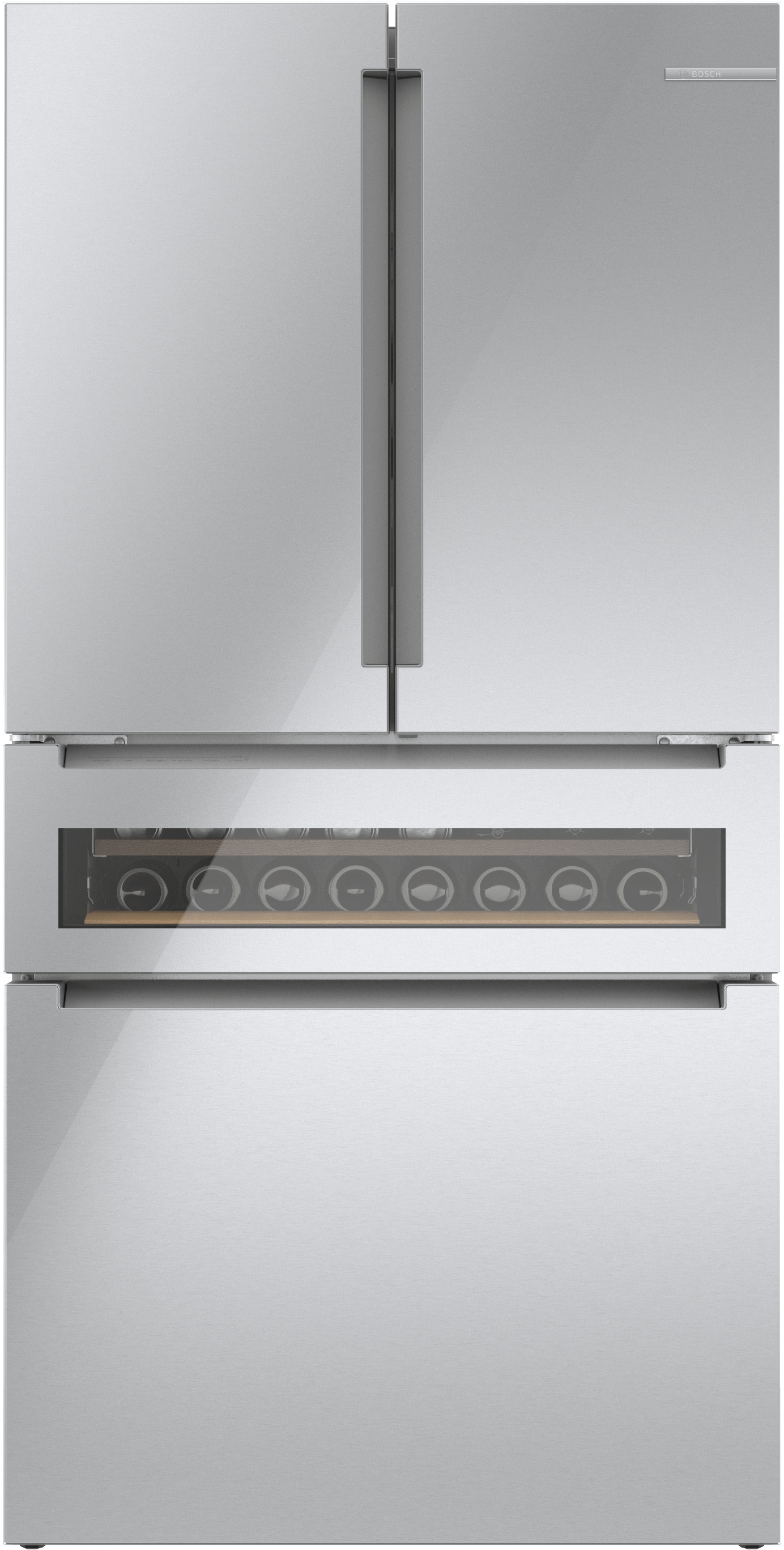 Bosch B36CL84ENG 800 Series, French Door Bottom Mount Refrigerator, Glass Door, 36'', Stainless Steel
