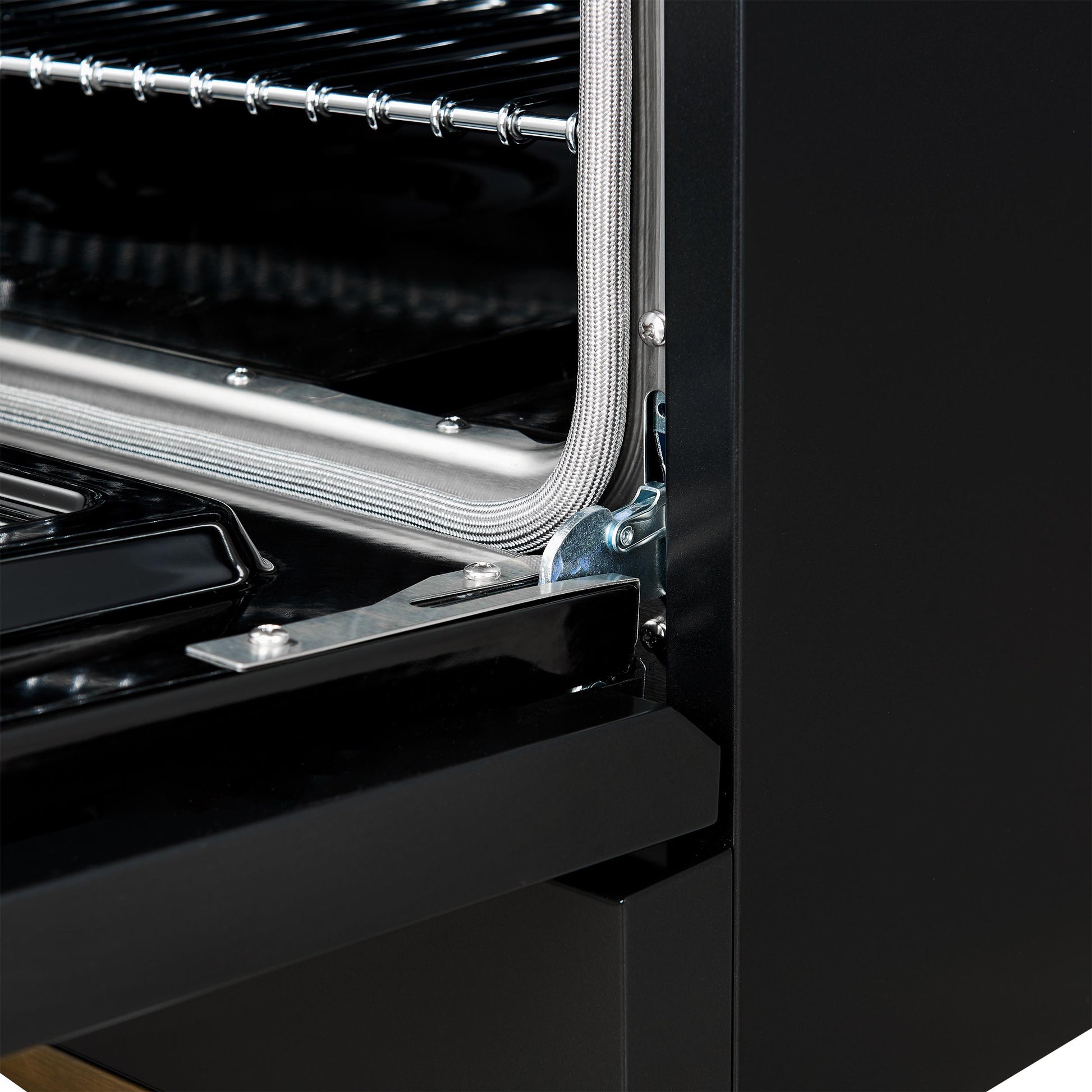 Forno FFSGS611336BLK Forno Antico 36-Inch Dual Fuel Range, Black And Antique Brass, 6 Burners, 4.5 Cu.Ft. Convection Oven