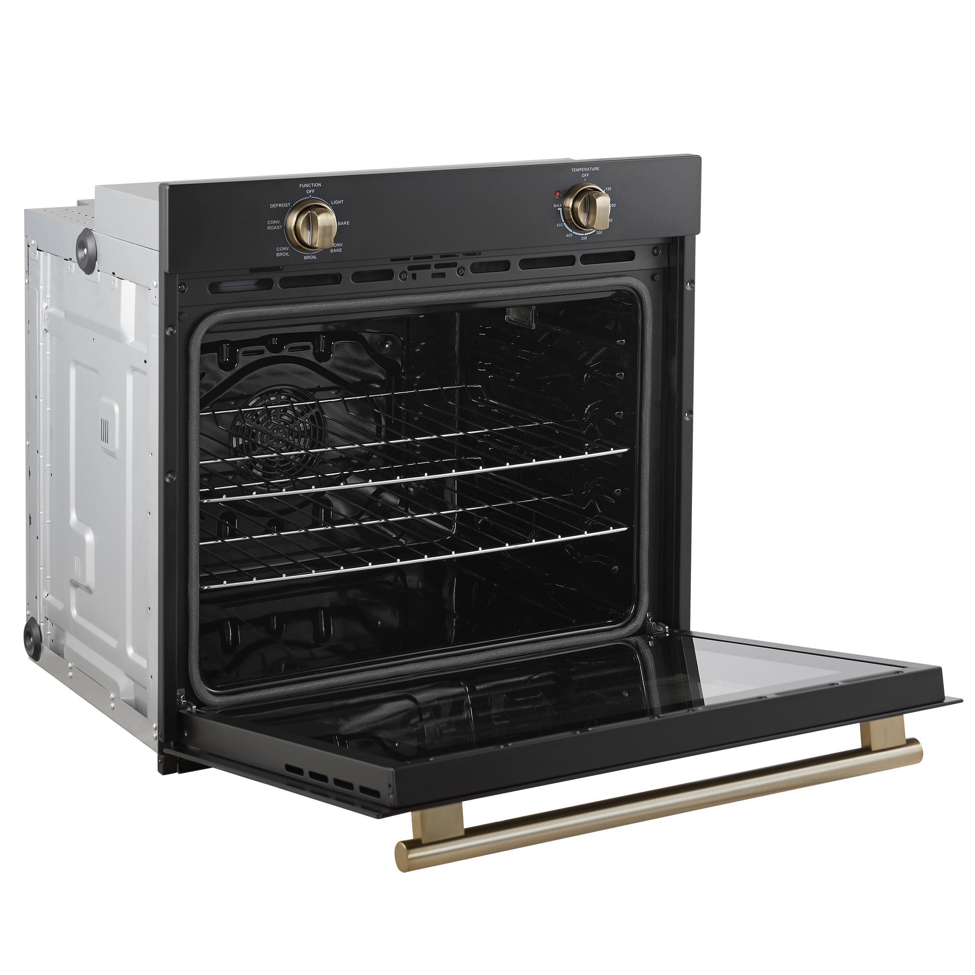 Forno FBOEL137030BLK Forno Vomero 30-Inch Wall Oven, Black, 5 Cu.Ft Capacity, 3550 Watts Convection, Mechanical Controls, Manuel Steam Clean