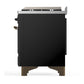 Ilve UMD40FNR3BKBLP Ilve Umd40Fnr3Bkblp Majestic Iii 40 Inch Dual Fuel Range With 6 Burners And Griddle, Dual Function Burner Up To 25,000 Btu (Liquid Propane, Triple Glass Door, Glossy Black, Burnished)
