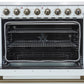 Forno FFSEL601136WHT Forno Paolo 36 Inch White Freestanding Electric Range, Stainless Steel, 5.44 Cu.Ft, True Convection Oven, Energy Efficient