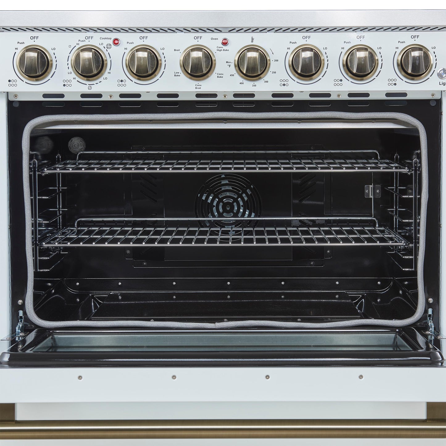 Forno FFSEL601136WHT Forno Paolo 36 Inch White Freestanding Electric Range, Stainless Steel, 5.44 Cu.Ft, True Convection Oven, Energy Efficient