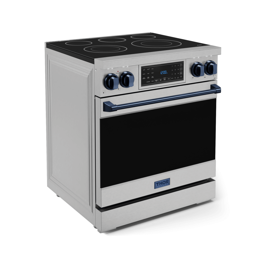 Thor Kitchen RSE30BLU 30 Inch Professional Electric Range With Tilt Panel Touch Control In Stainless Steel/Navy Blue Gordon Ramsay Series - Rse30-Blu