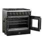 Forno FFSGS644436BLK Forno Galiano 36-Inch French Door Gas Range Black And Antique Brass Design, 6 Sealed Burners 83,000 Btu, 5.36 Cu.Ft. Convection Oven