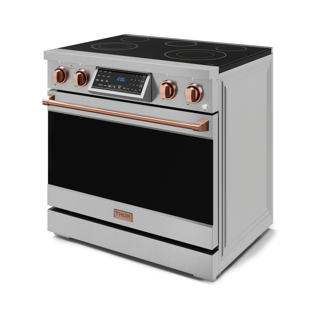 Thor Kitchen RSE36RSG 36 Inch Professional Electric Range With Tilt Panel Touch Control In Stainless Steel/Rose Gold Gordon Ramsay Series - Rse36-Rsg
