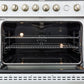 Forno FFSGS627736WHT Marco 36-Inch Gas Range White & Antique Brass Design, 6 Burners 67,000 Btu, 5.36 Cu.Ft. Convection Oven