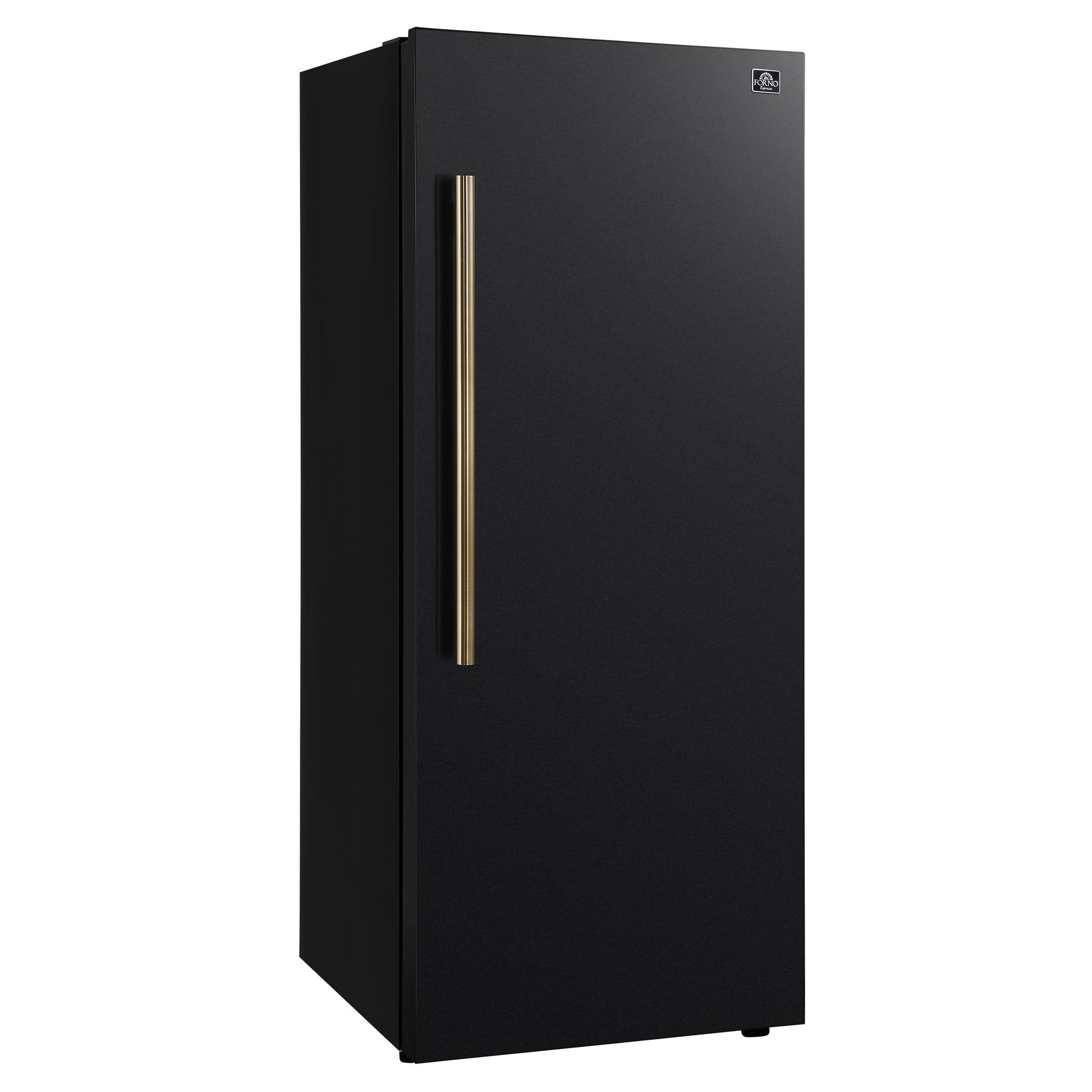 Forno FFFFD172228BLKRS Forno Maderno 28-Inch Convertible Freezer/Refrigerator In Black With Antique Brass Handle, 13.6 Cu.Ft. Right Swing