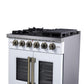 Forno FFSGS646030WHT Forno Capriasca 30-Inch White Freestanding French Door Gas Range, 4 Burners, Convection Oven, Energy Efficient