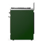 Ilve UM30QNR3EGCLP Ilve Um30Qnr3Egclp Majestic Iii 30 Inch Dual Fuel Range With 5 Black Brass Burners, Dual Function Burner Up To 25,000 Btu (Liquid Propane, Solid Door, Emerald Green, Chrome)