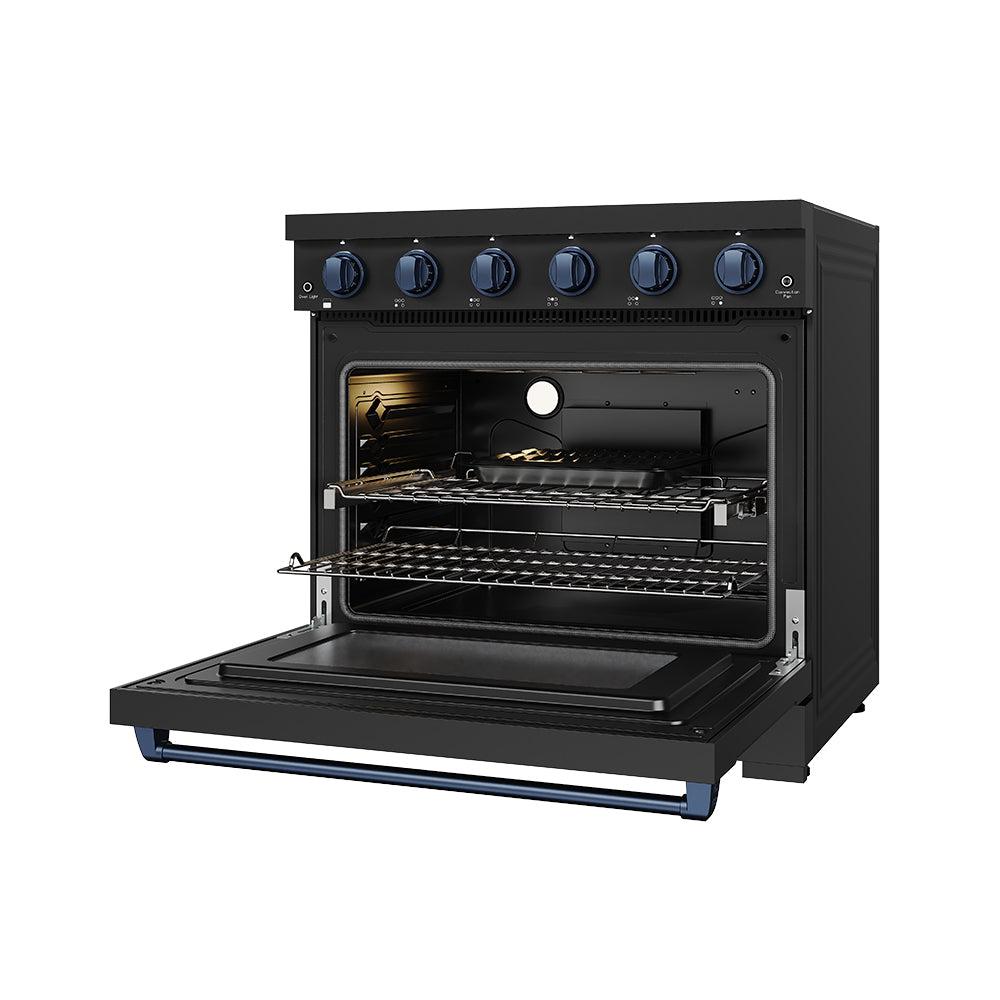 Thor Kitchen RSE36PBBLU 36 Inch Professional Electric Range In Black/Blue Gordon Ramsay Series