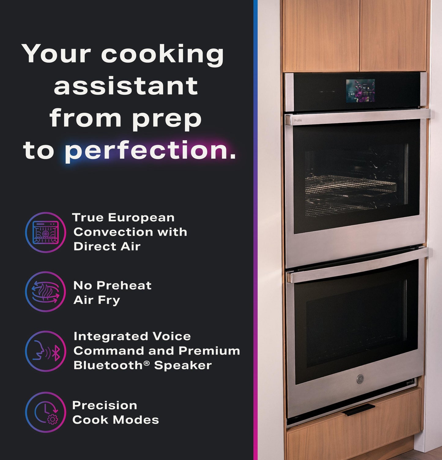 Ge Appliances PTD7000SZSS Ge Profile™ 30" Smart Built-In Convection Double Wall Oven With No Preheat Air Fry And Precision Cooking