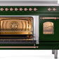 Ilve UPI486NMPEGP Nostalgie Ii 48 Inch Electric Freestanding Range In Emerald Green With Copper Trim