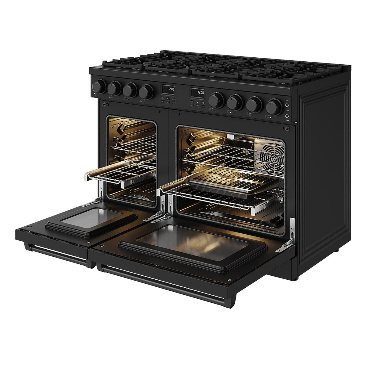 Thor Kitchen ARG48B 48 Inch Contemporary Professional Gas Range In Black
