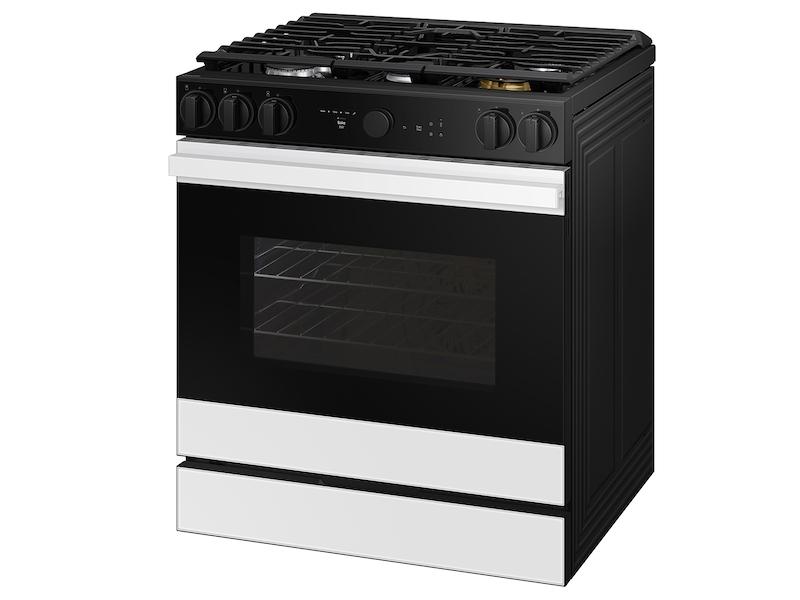 Samsung NSG6DB850012 Bespoke 6.0 Cu. Ft. Smart Slide-In Gas Range With Air Sous Vide & Air Fry In White Glass