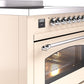Ilve UPI366NMPAWC Nostalgie Ii 36 Inch Electric Freestanding Range In Antique White With Chrome Trim