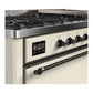 Ilve UM60FQNR3AWBLP Ilve Um60Fqnr3Awblp Majestic Iii 60 Inch Dual Fuel Range With 9 Burners And Griddle, Dual Function Burner Up To 25,000 Btu (Liquid Propane, Solid Door, Antique White, Burnished)