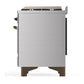 Ilve UM36FQNR3SSBLP Ilve Um36Fqnr3Ssblp Majestic Iii 36 Inch Dual Fuel Range With 6 Black Brass Burners And Griddle, Dual Function Burner Up To 25,000 Btu (Solid Door, Stainless Steel, Burnished, Liquid Propane)