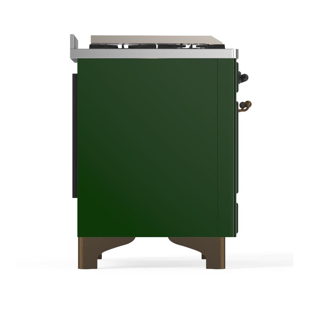Ilve UMD40FNR3EGB Ilve Umd40Fnr3Egb Majestic Iii 40 Inch Dual Fuel Range With 6 Burners And Griddle, Dual Function Burner Up To 25,000 Btu (Natural Gas, Triple Glass Door, Emerald Green, Burnished)