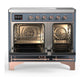 Ilve UMDIB40NR3BGP Ilve Umdib40Nr3Bgp Majestic Iii 40 Inch Induction Range With 6 Elements, 3.82 Cu. Ft. Total Oven Capacity (Triple Glass Door, Blue Grey, Copper)
