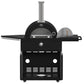 Forno FODKT2551BLK Forno All Aperto 87,600 Btu Outdoor Kitchen, 4 Burners, Infrared Burners, Side Burner, Black Sintered Stone Countertops, Gas Pizza Oven, Sink Module, Bar & Beverage Center